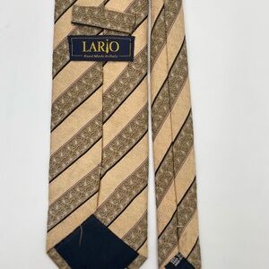 Lario Gold and Brown Patterned Men's Tie